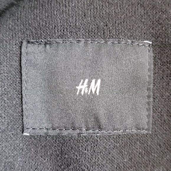 H&M classic style longcoat in black wool blend peacoat Women's Size L - Picture 9 of 11